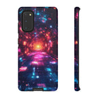 Neon Tunnel Tough Samsung Galaxy Case — Retro Futuristic Galaxy Design