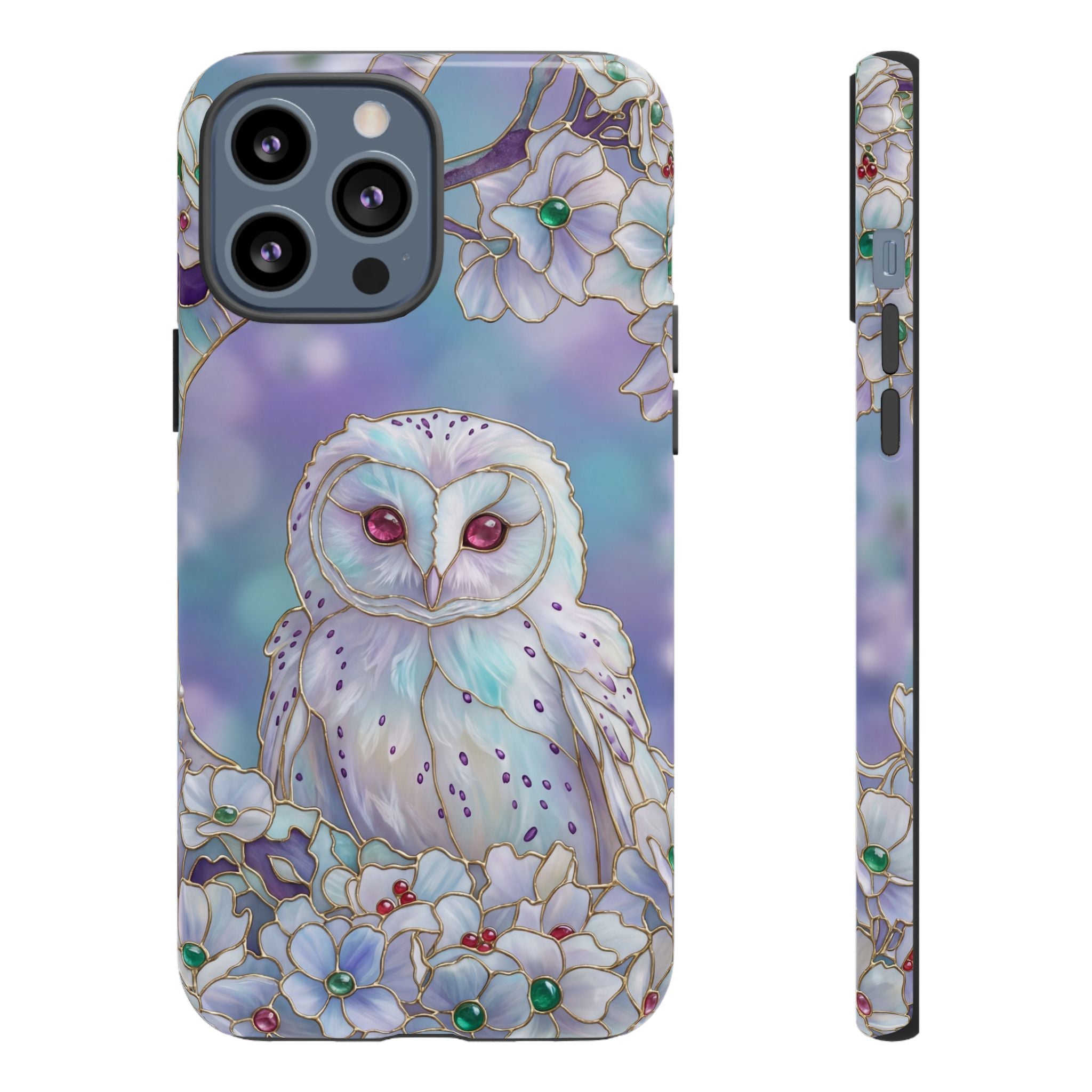 Mystic Owl Floral iPhone Case | Pastel Night Garden Protective Cover