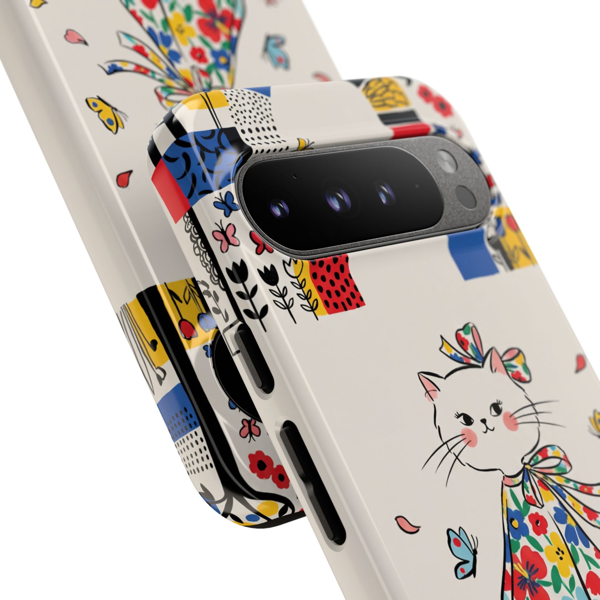 Floral Kitty Google Pixel Phone Case | Cute Cat