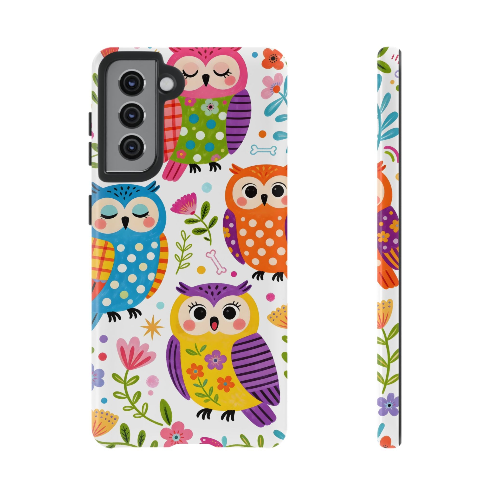 Simpatica Cover Protettiva Búho Colorato per Samsung Galaxy | Cover Rigida con Fantasia di Búho Carino