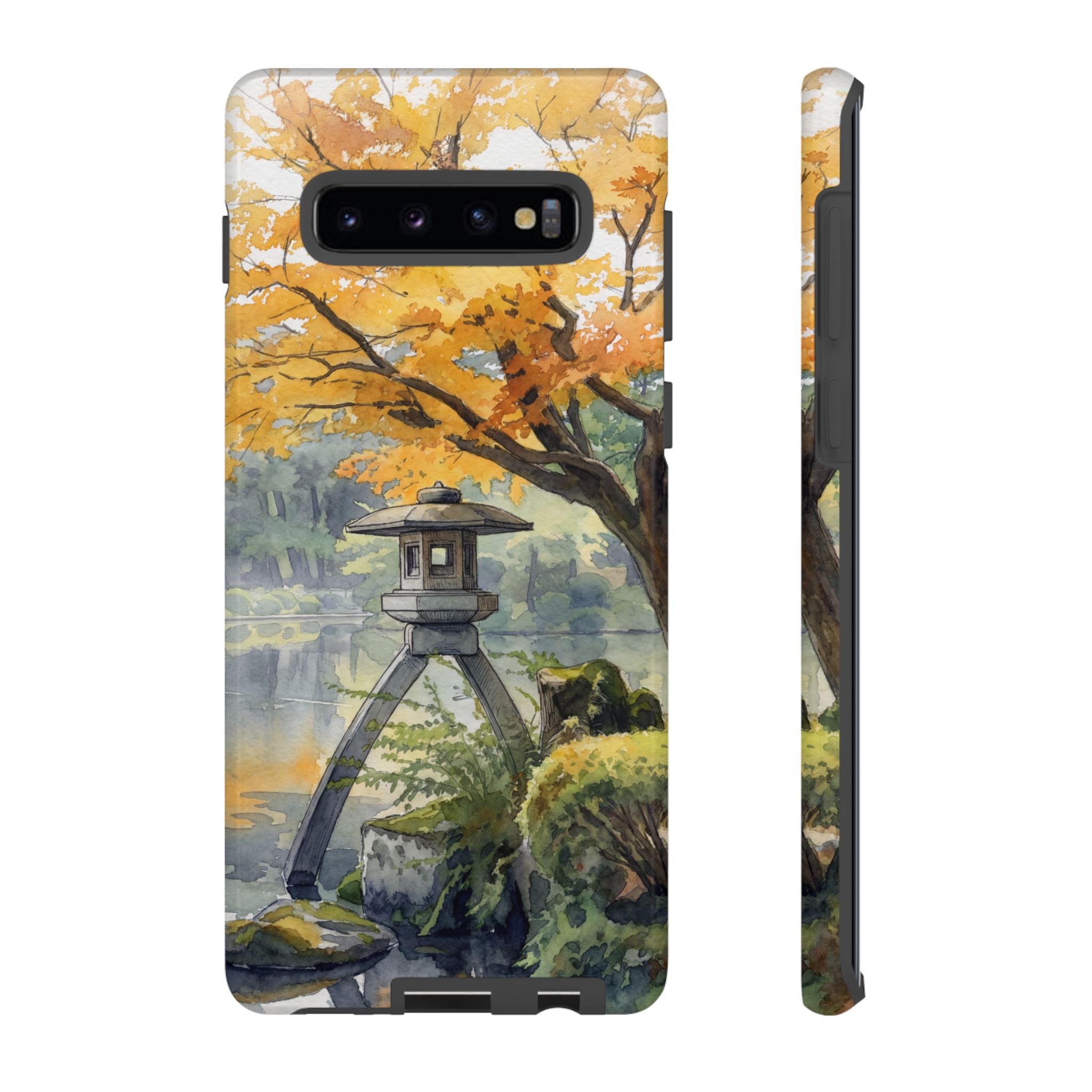 Autumn Japanese Garden Samsung Galaxy Phone Case | Scenic Lantern Fall