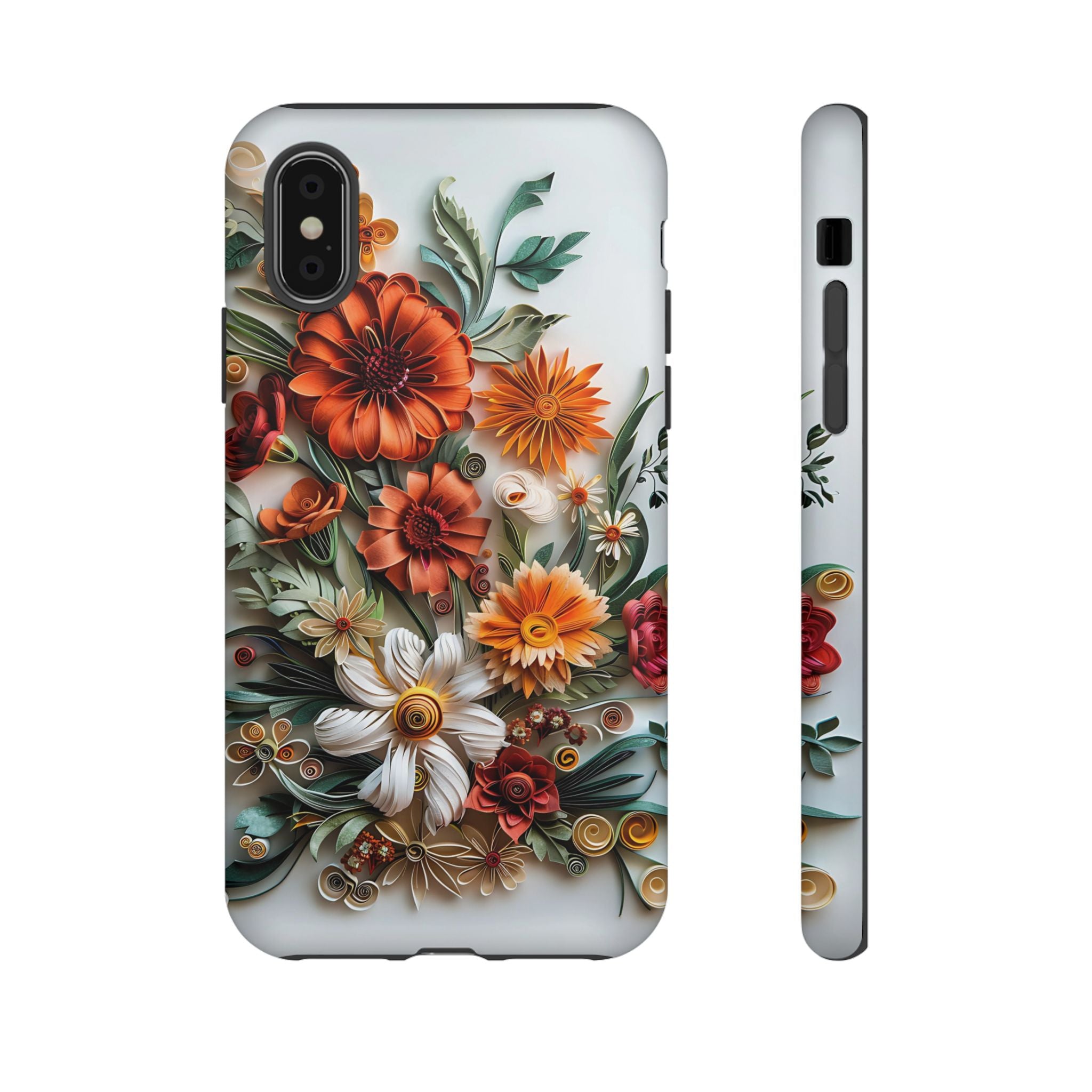 Floral Quilling Tough iPhone Case — Orange Daisy