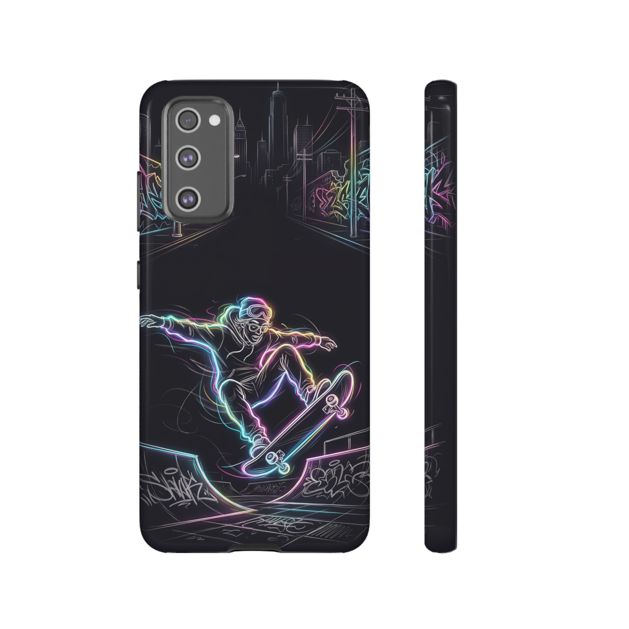 Neon Skateboard Samsung Galaxy Phone Case | Glow Skatepark Protective Cover