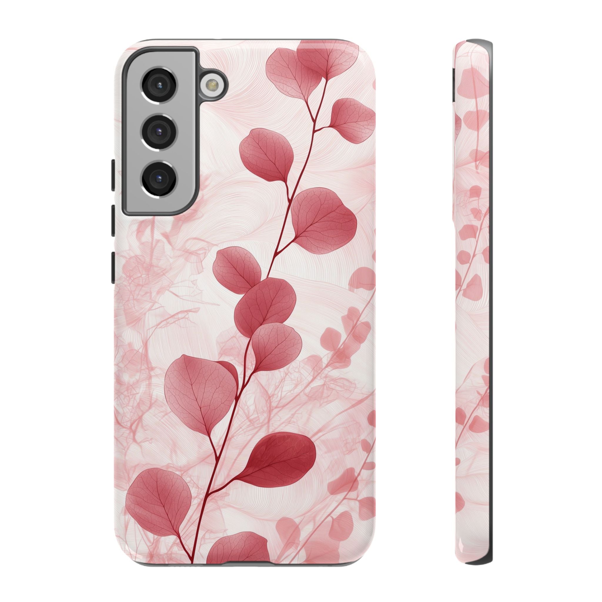 Pink Botanical Floral Eucalyptus Samsung Galaxy Phone Case