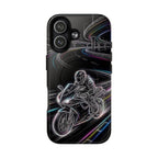 Neon Night Rider MagSafe iPhone Case | Motorcycle Racing Protective Cover