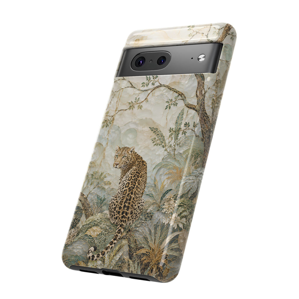 Leopard Floral Google Pixel Phone Case | Vintage Botanical Phone Case