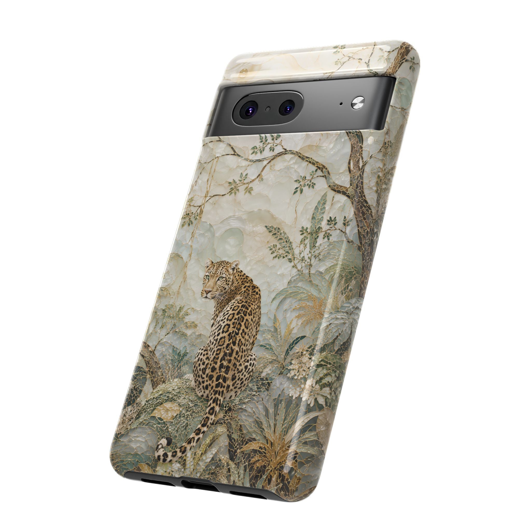 Leopard Floral Google Pixel Phone Case | Vintage Botanical Phone Case