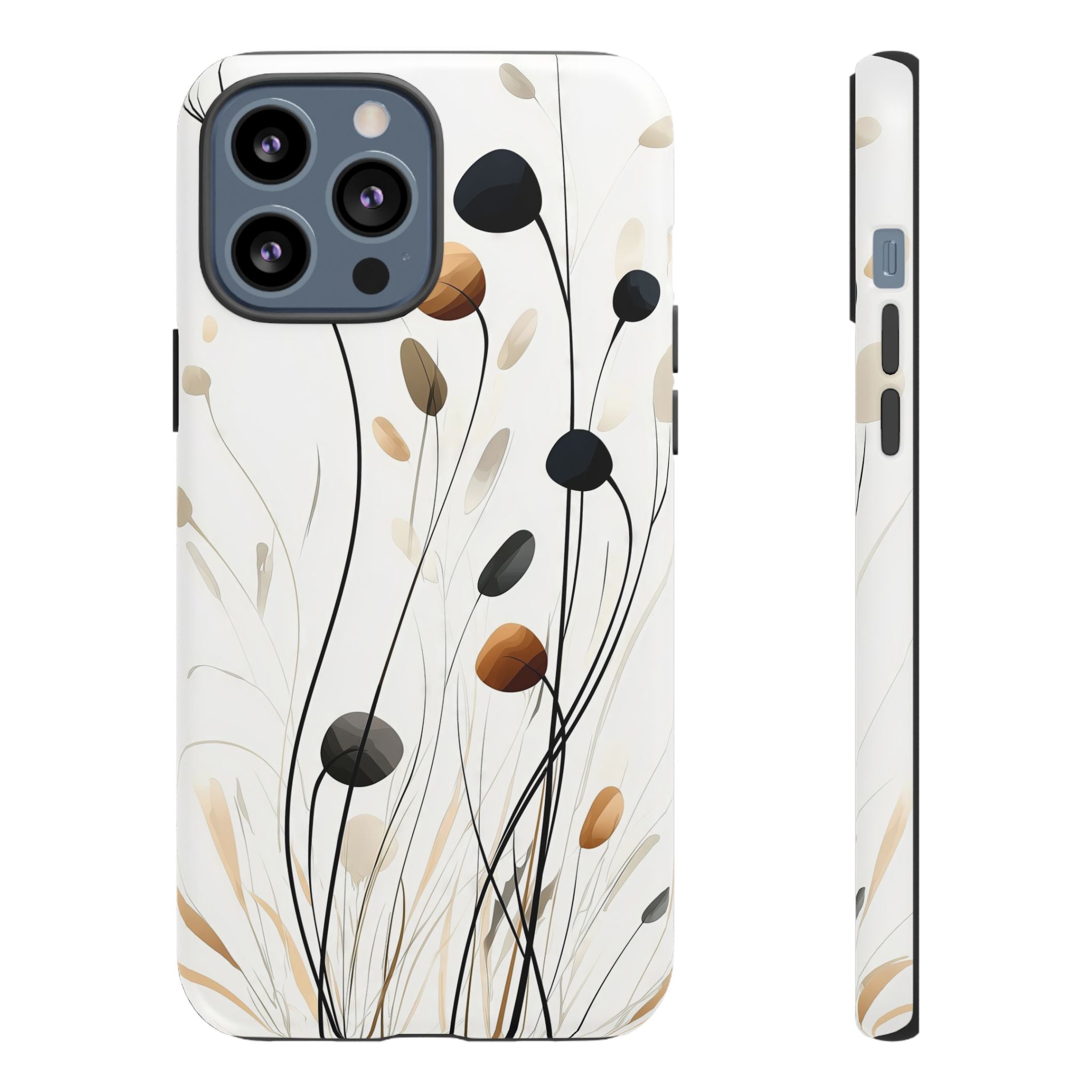 Floral Breeze Tough iPhone Case | Minimal Neutral Botanical Design