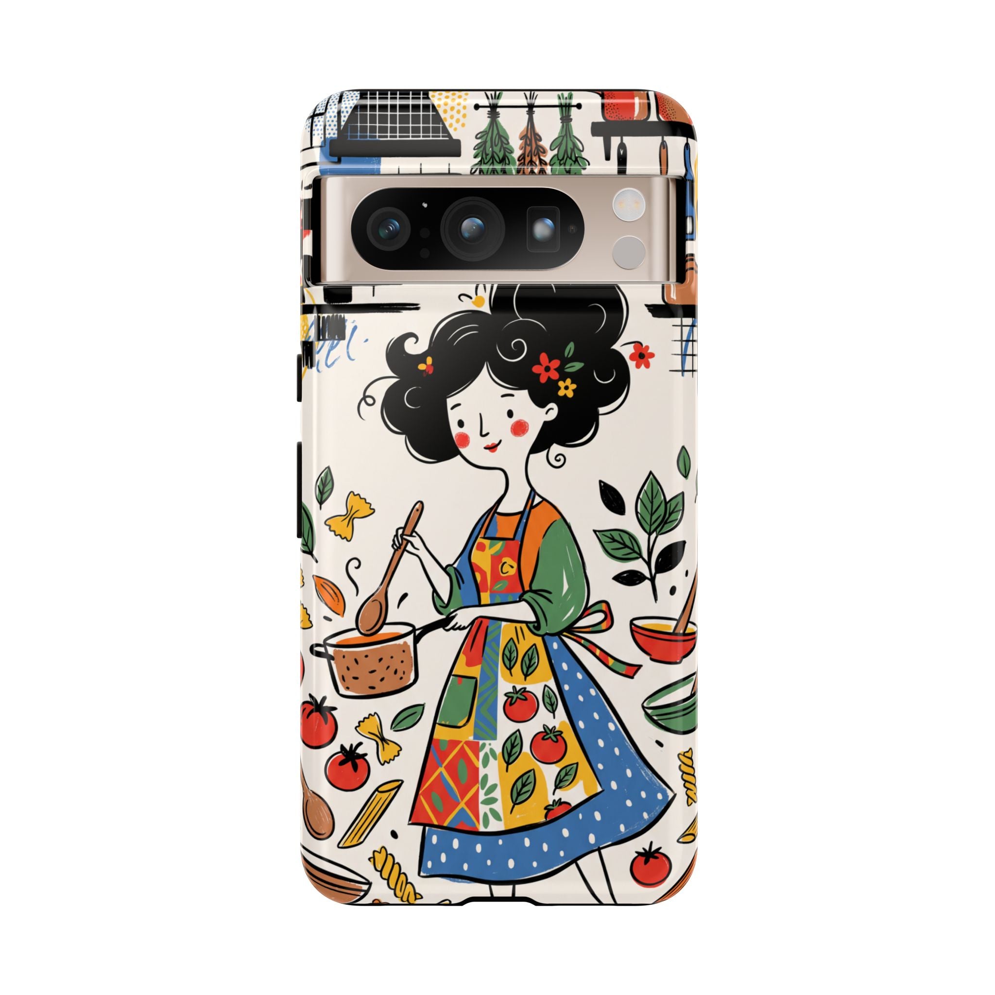 Whimsical Chef Kitchen Illustration Google Pixel Phone Case