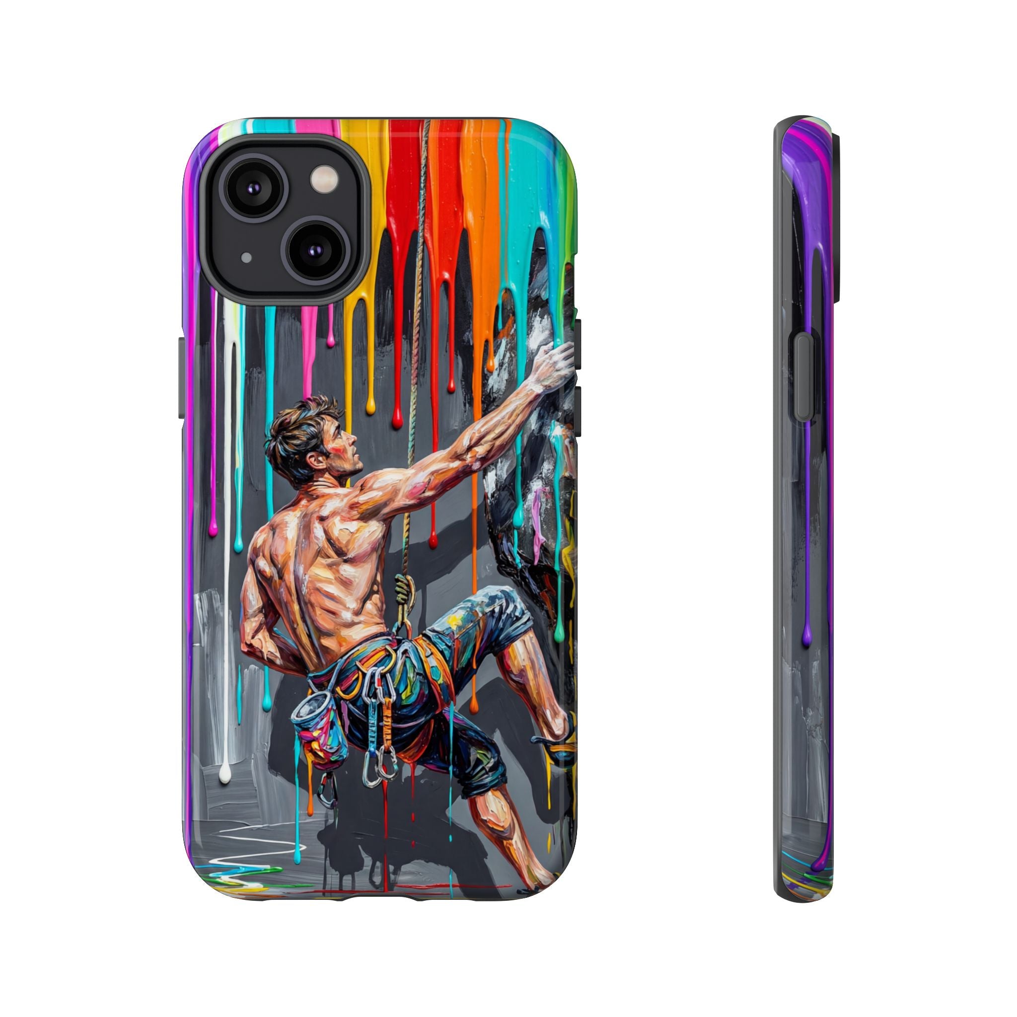 Colourful Rock Climber Art Protective iPhone Case