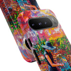 Artistic Garden Google Pixel Case | Woman at Well Colourful Impressionist Design