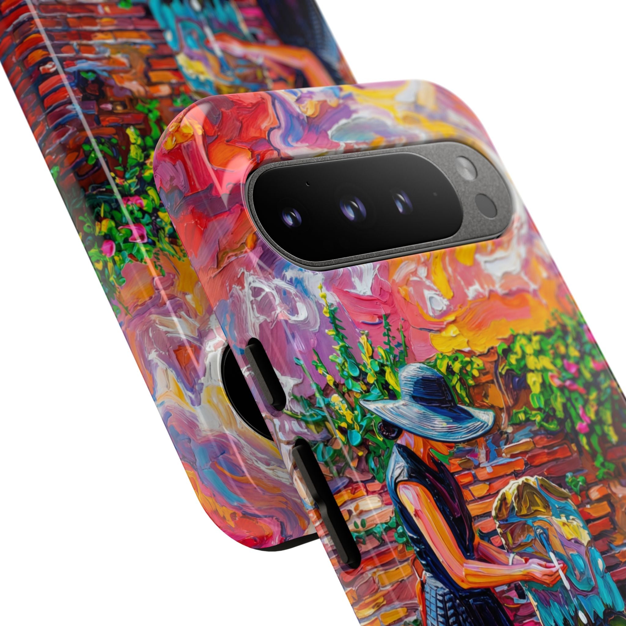 Artistic Garden Google Pixel Case | Woman at Well Colourful Impressionist Design