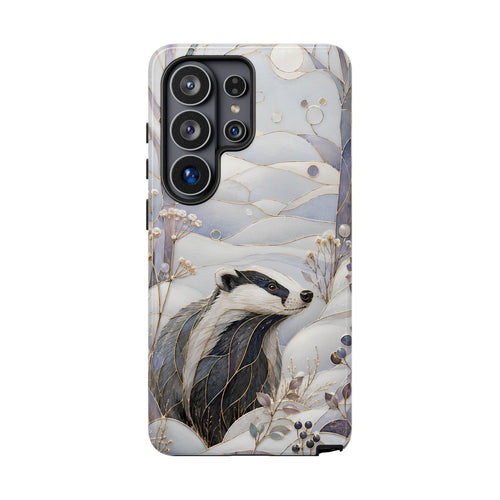 Badger Samsung Galaxy Phone Case | Stained Glass Wildlife Phone Case
