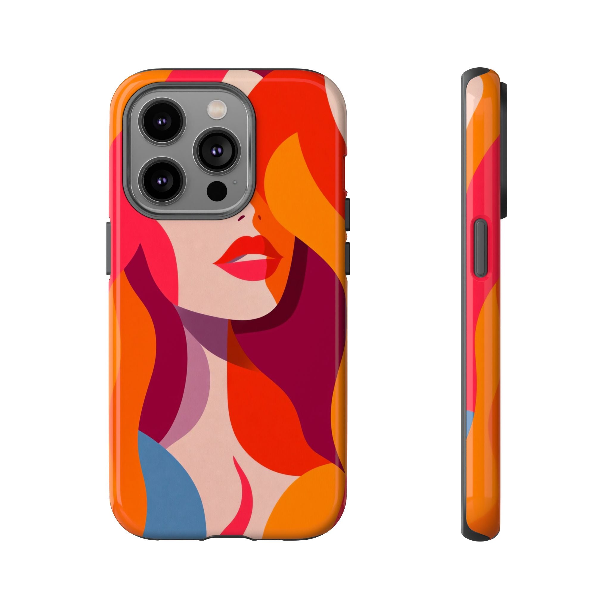 Retro Pop Art Woman iPhone Case | Bold Colourful Abstract Portrait