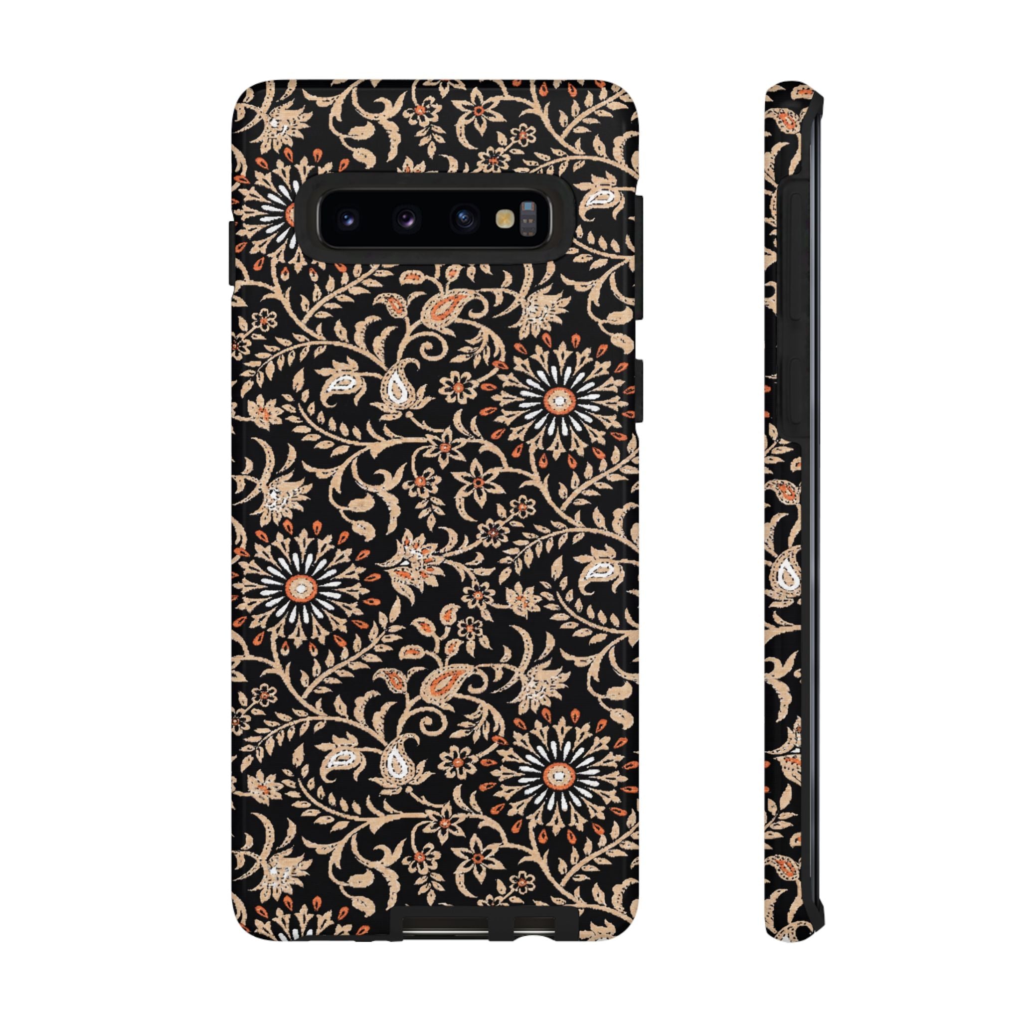 Batik Floral Black Ornate Daisies Tough Samsung Galaxy Case