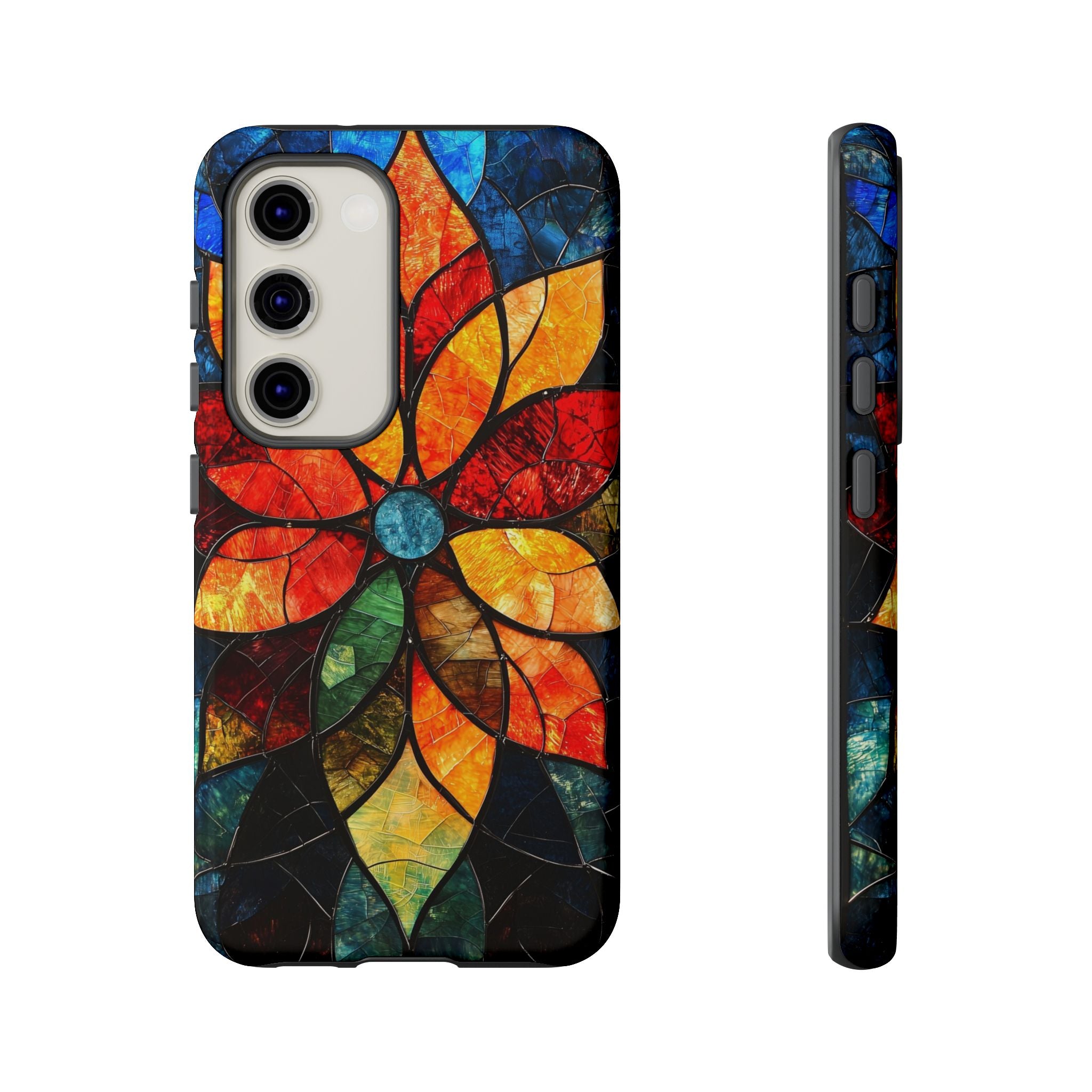 Stained Glass Flower Samsung Galaxy Case — Colourful Mosaic Protective Cover