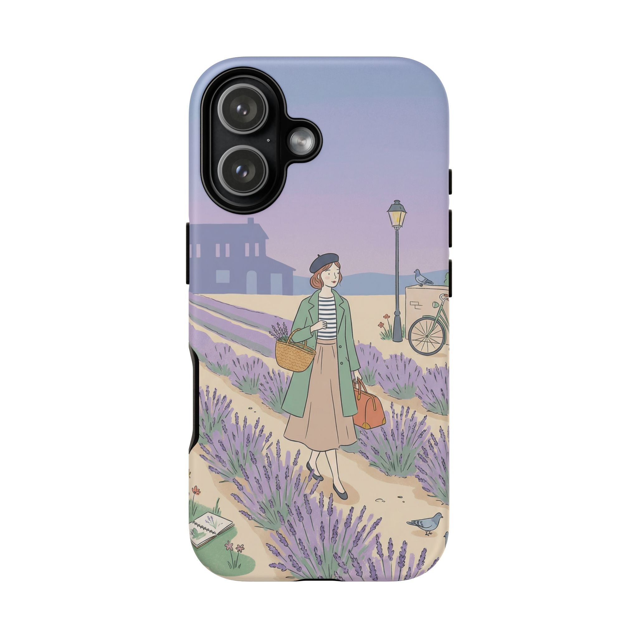Lavender Field iPhone Case | Vintage Travel Illustration Protective Case
