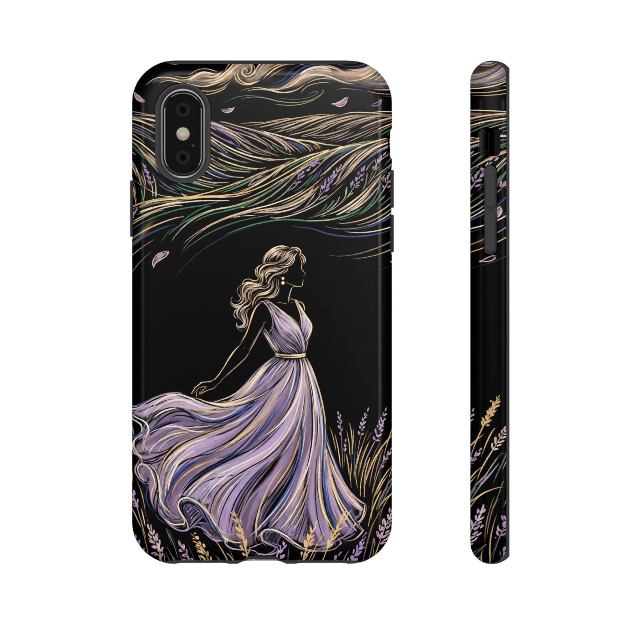 Lavender Breeze iPhone Case | Elegant Dancing Woman Floral Protection