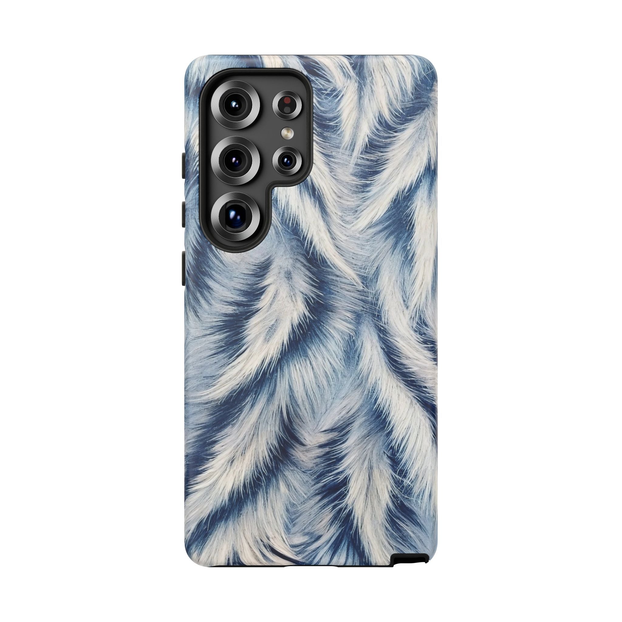 Blue Faux Fur Texture Protective Tough Samsung Galaxy Case