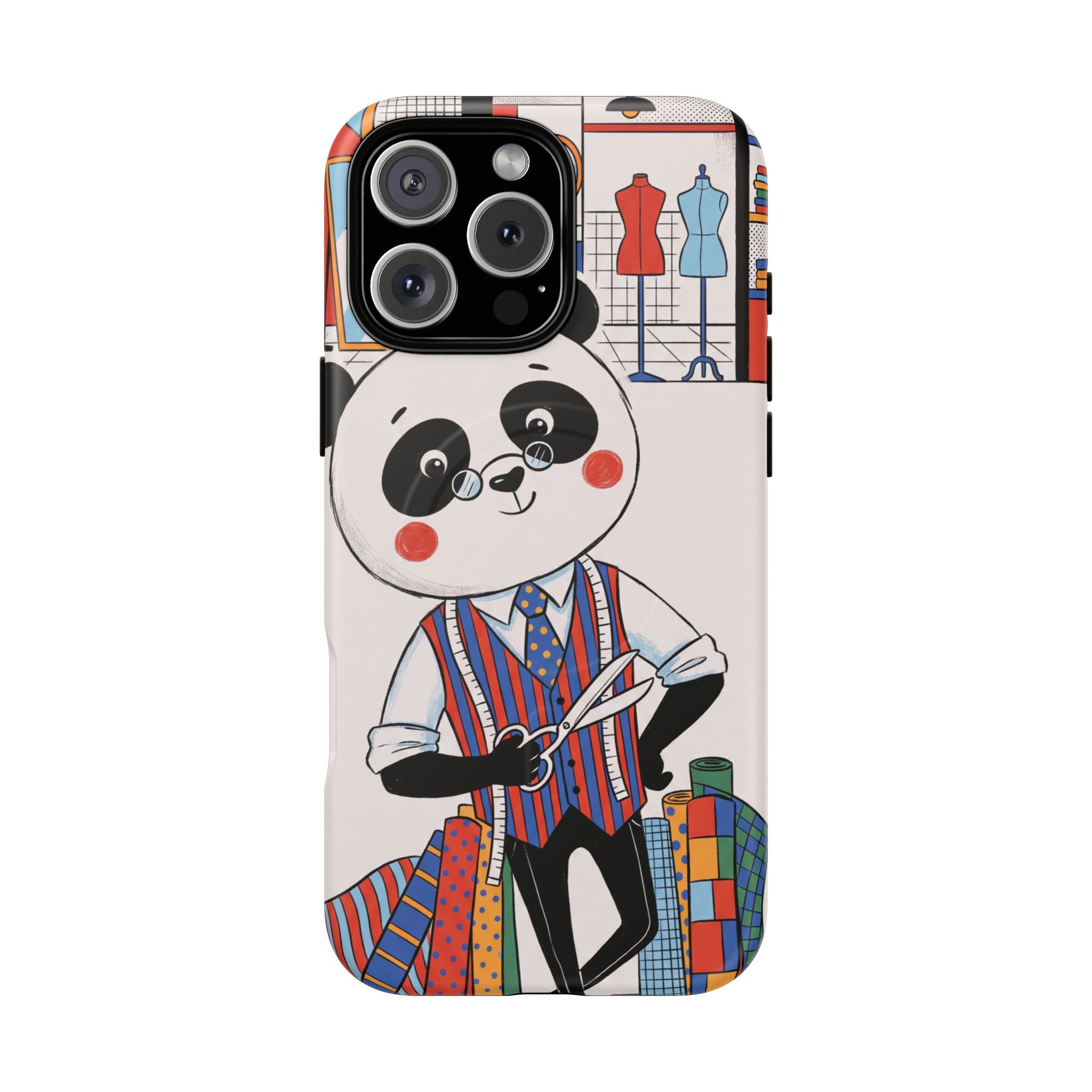 Panda Tailor MagSafe iPhone Case | Cute Seamstress Cartoon