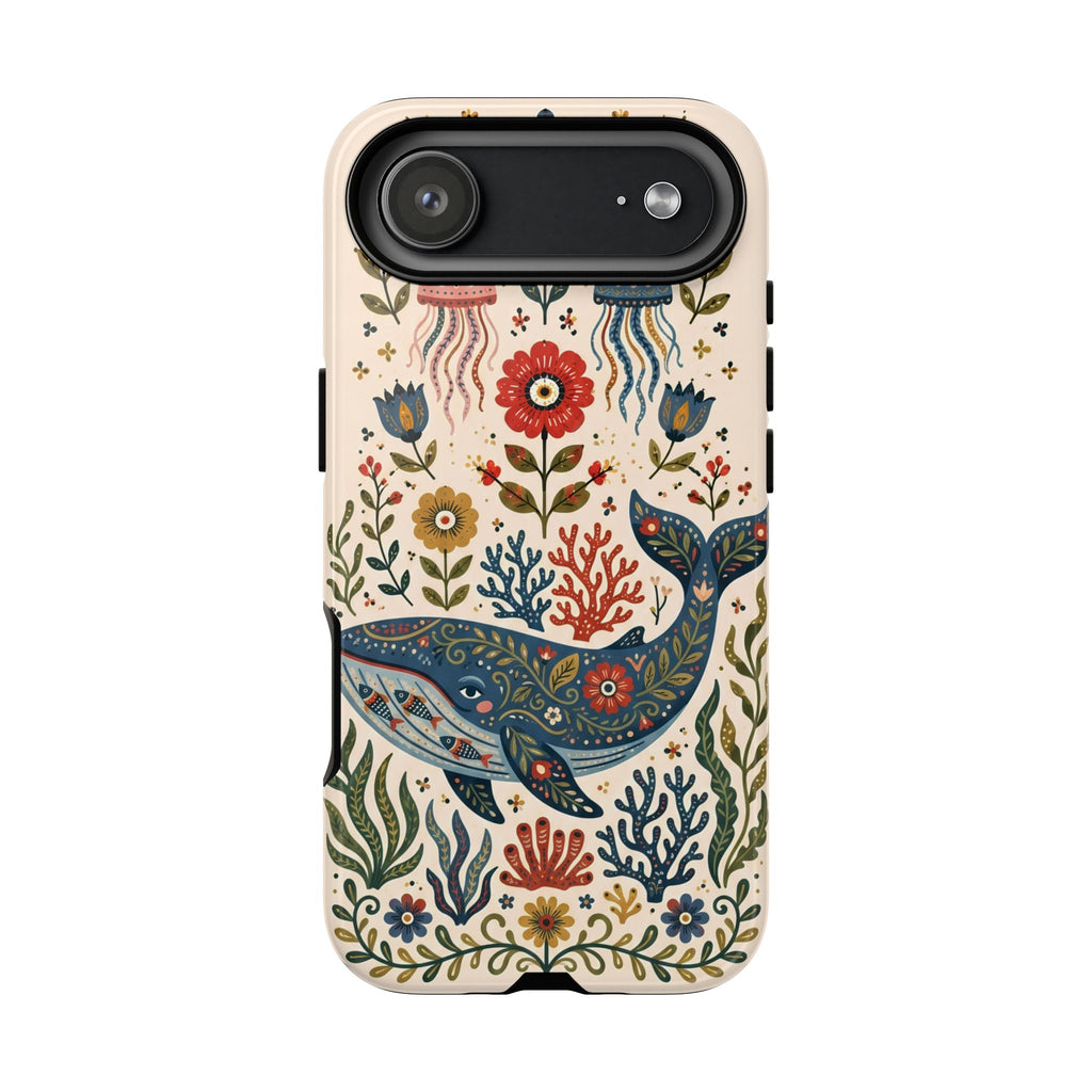 Floral Whale iPhone Case | Boho Marine Pattern Tough Case