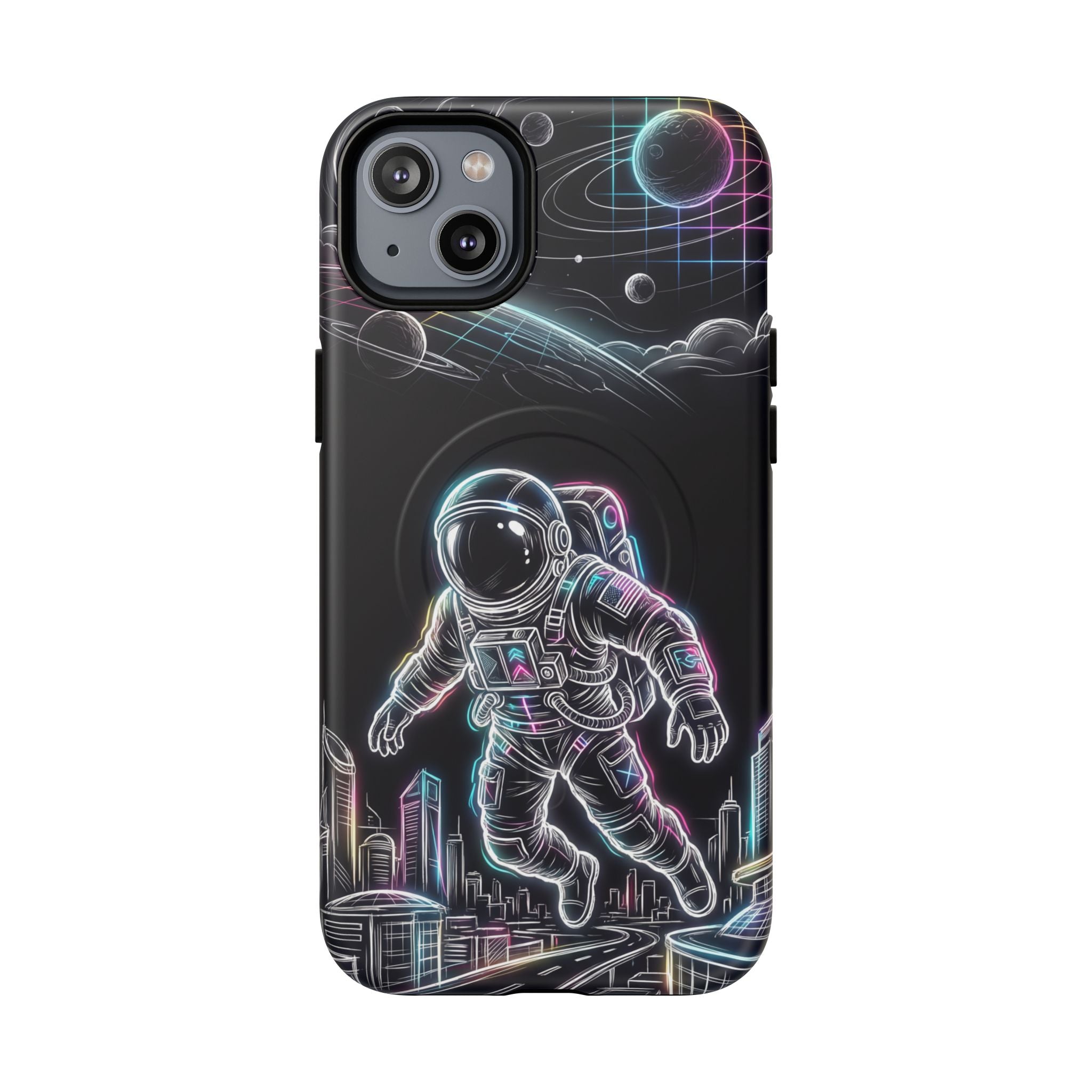 Space Explorer Astronaut NeonMagSafe iPhone Case