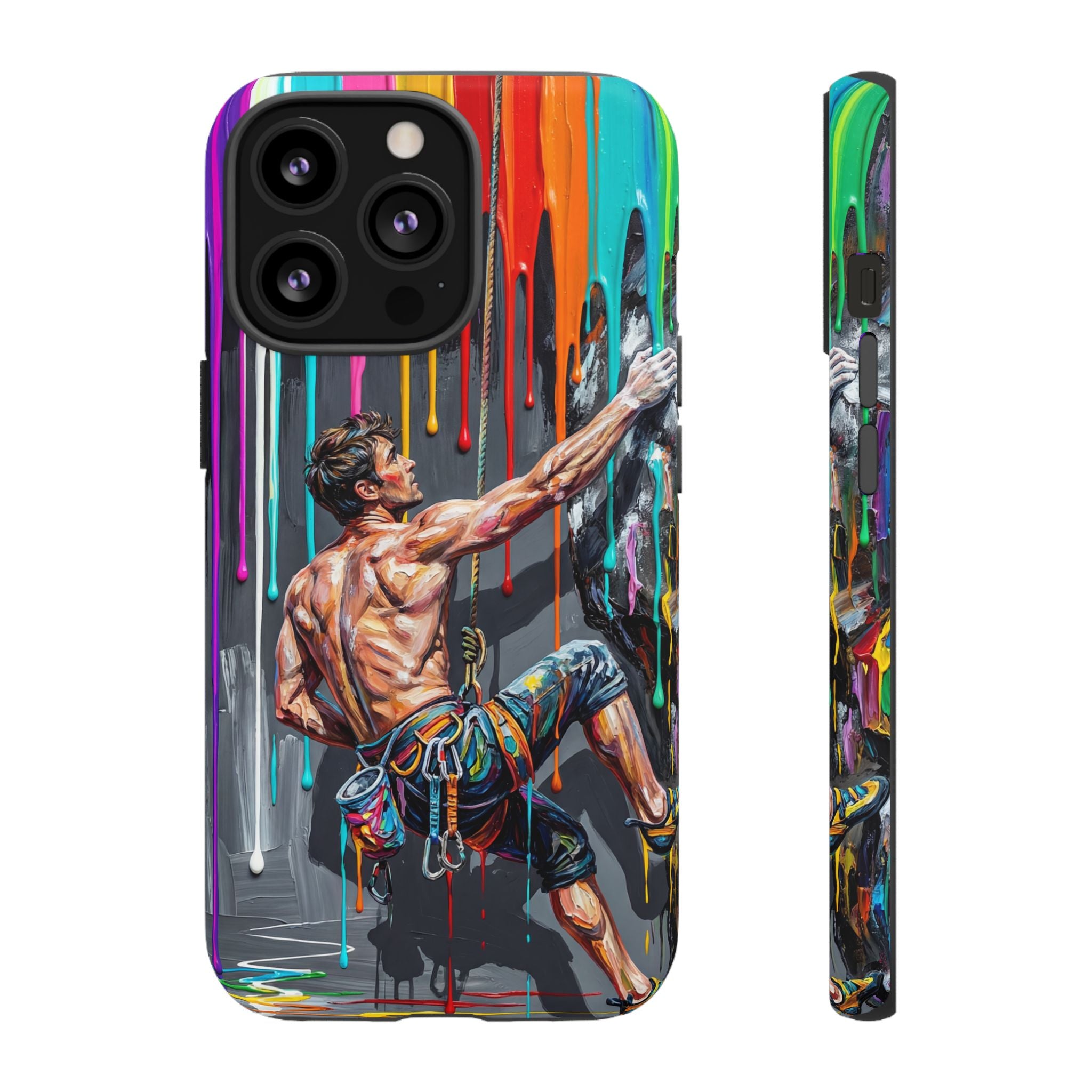 Colourful Rock Climber Art Protective iPhone Case