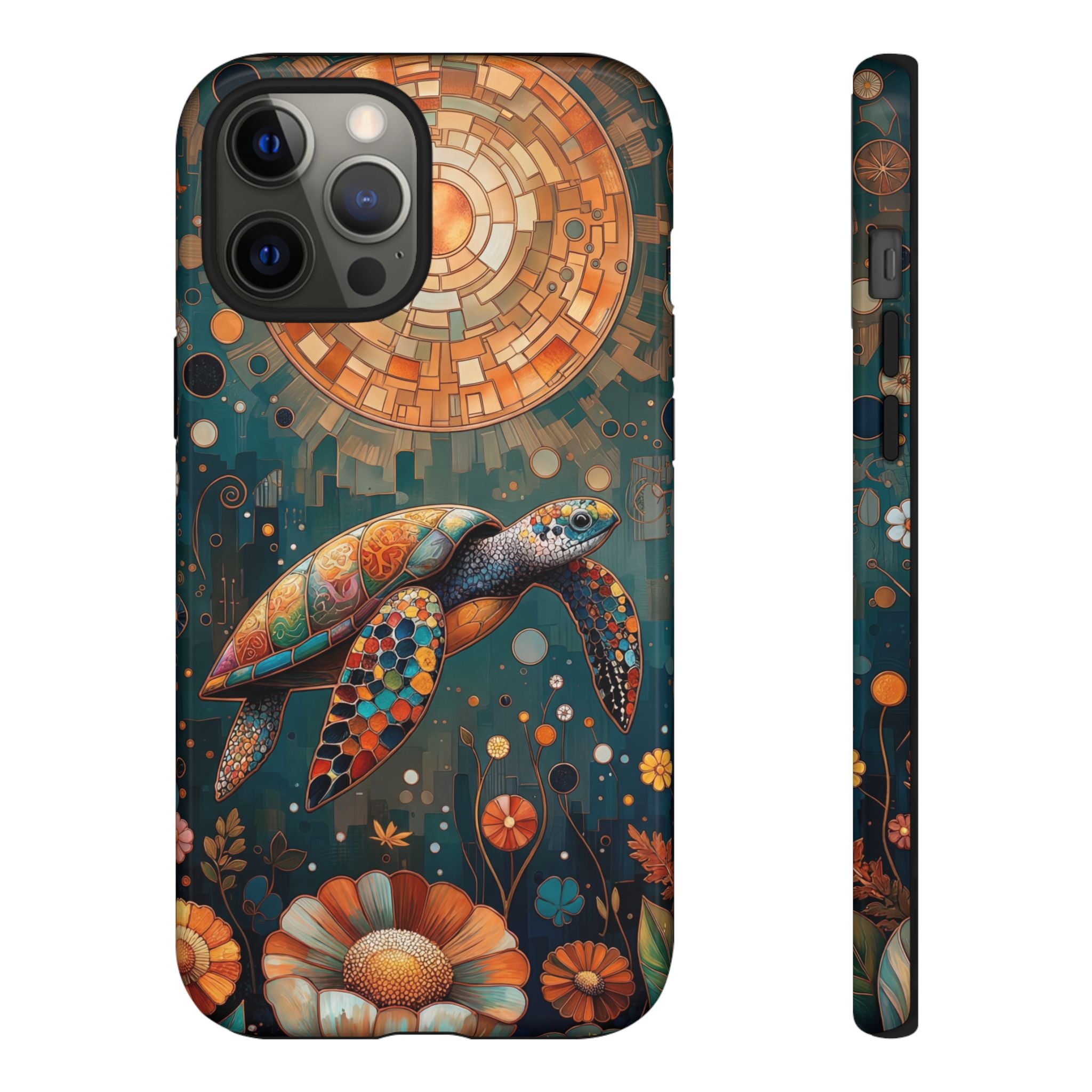Sea Turtle Mosaic iPhone Case | Artistic Ocean Nature Protective Cover
