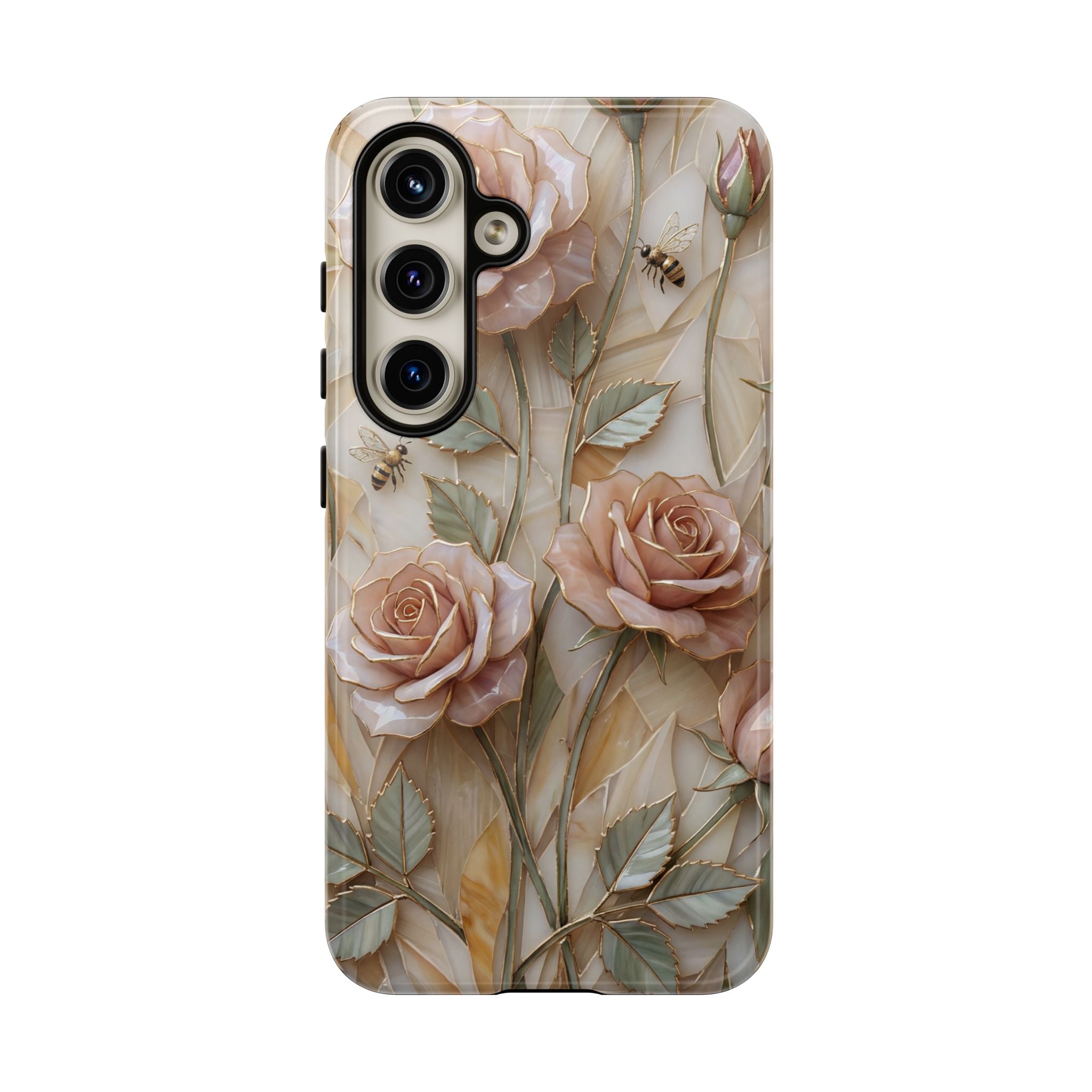 Vintage Blush Rose Floral Tough Samsung Galaxy Protective Cover