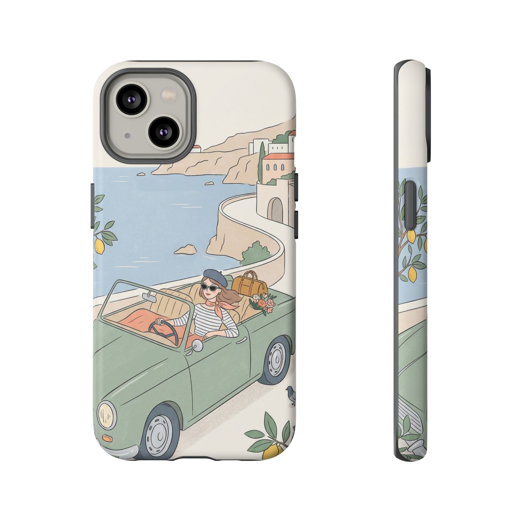 Retro Coastal Road Trip Design iPhone Case