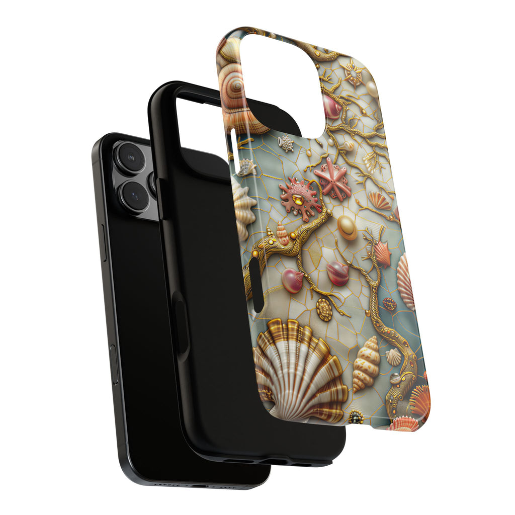 Decorative Seashell & Pearl Beach Design iPhone Case