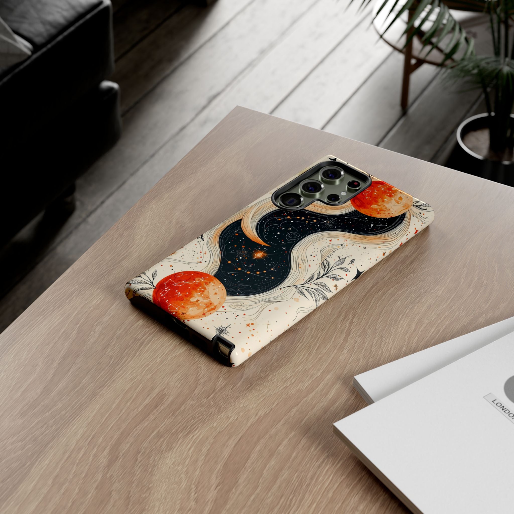 Astrology Galaxy Samsung Galaxy Case | Red Moon Celestial Waves