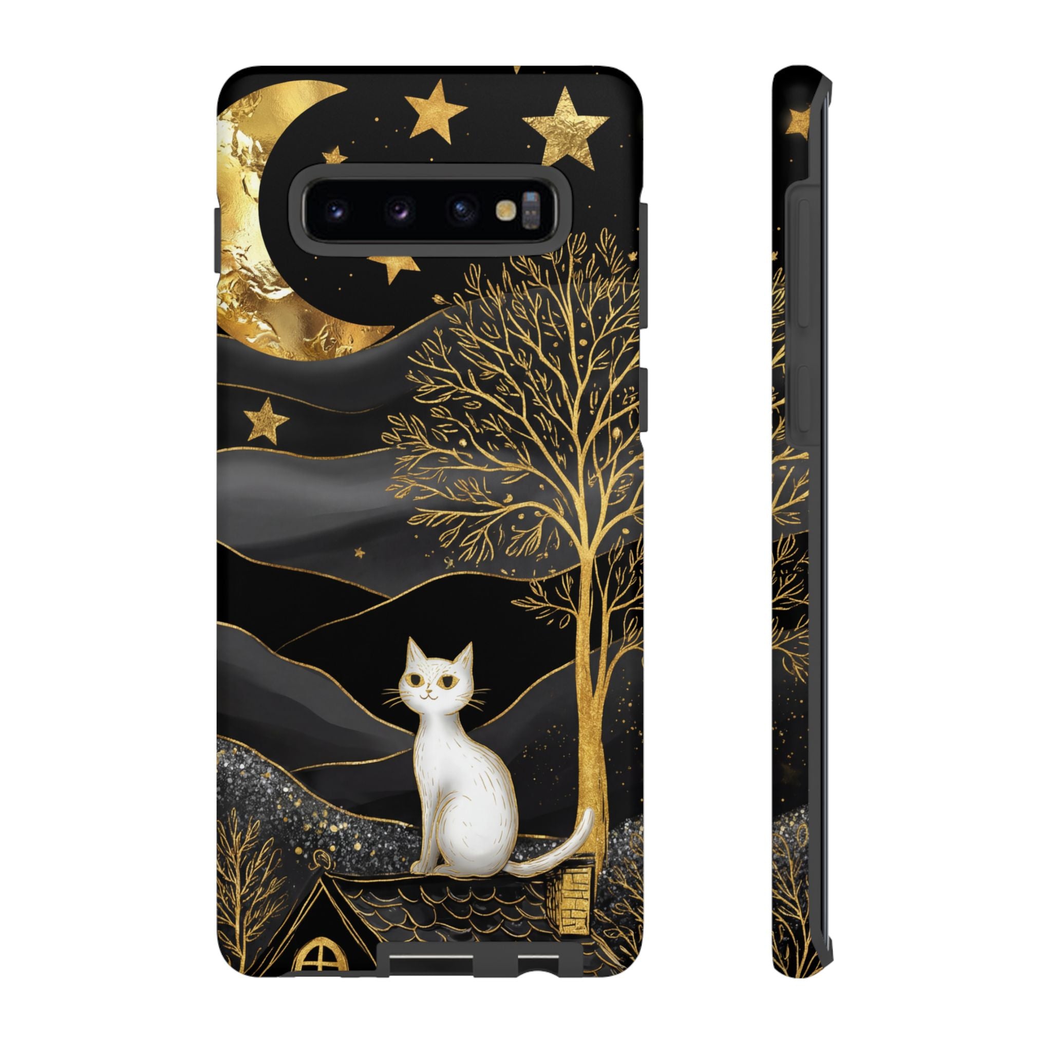 Gold Moon & Celestial Cat Samsung Galaxy Case