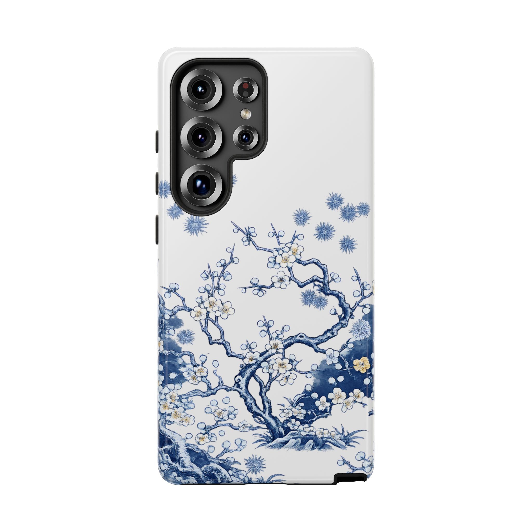 Vintage Blue White Porcelain Samsung Galaxy Phone Case | Chinoiserie Floral Tough Cover