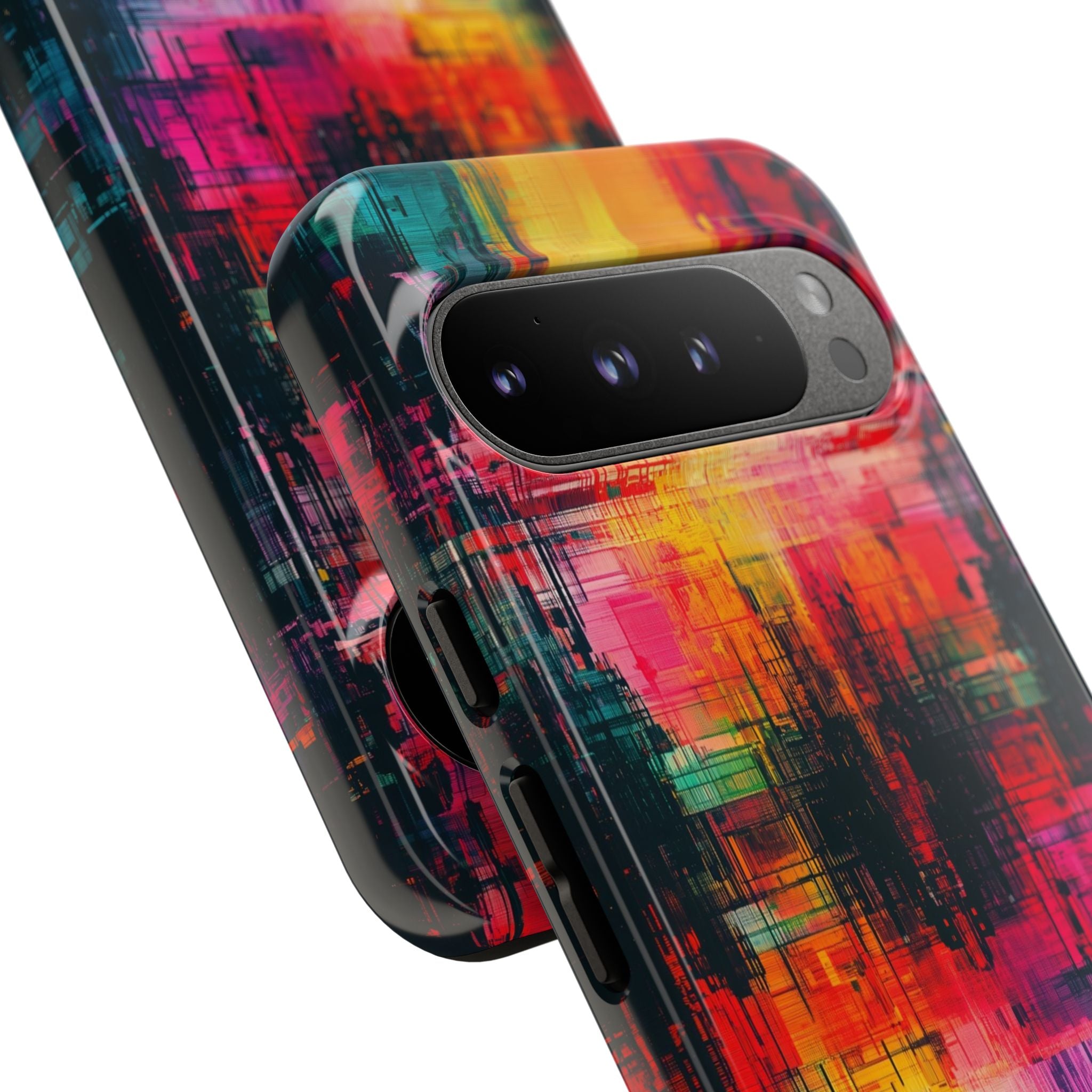 Abstract Neon Glitch Art Tough Google Pixel Case