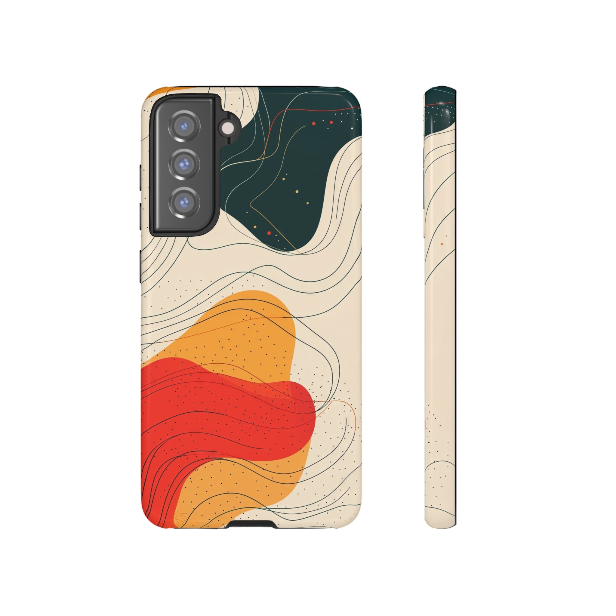 Abstract Retro Waves Samsung Galaxy Case | Colourful Modern Art