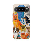 Colorful Dogs Pattern Google Pixel Phone Case | Cute Watercolor Puppy Design Tough Case