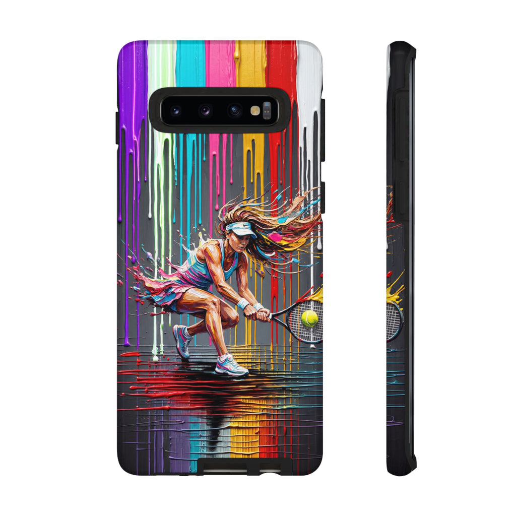 Colour Splash Tennis Samsung Galaxy Phone Case | Vibrant Female Player Art