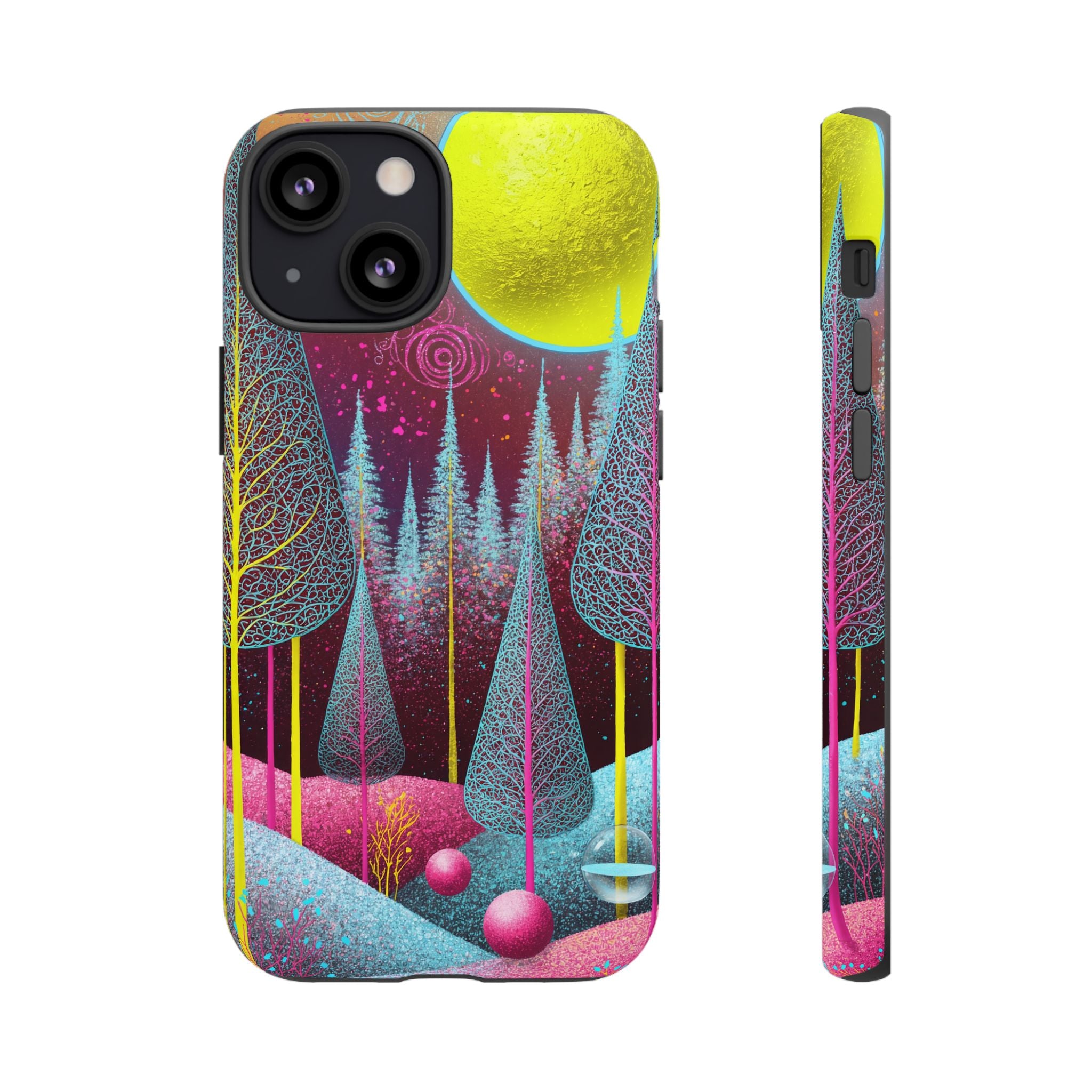 Neon Dreamscape Forest iPhone Case