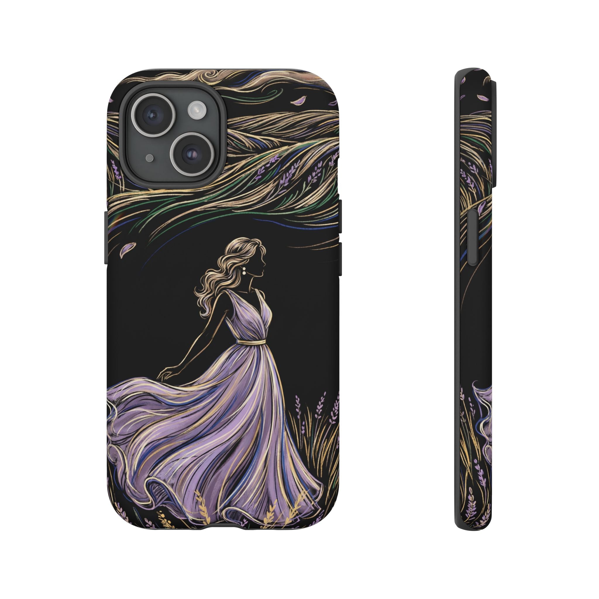 Lavender Breeze iPhone Case | Elegant Dancing Woman Floral Protection