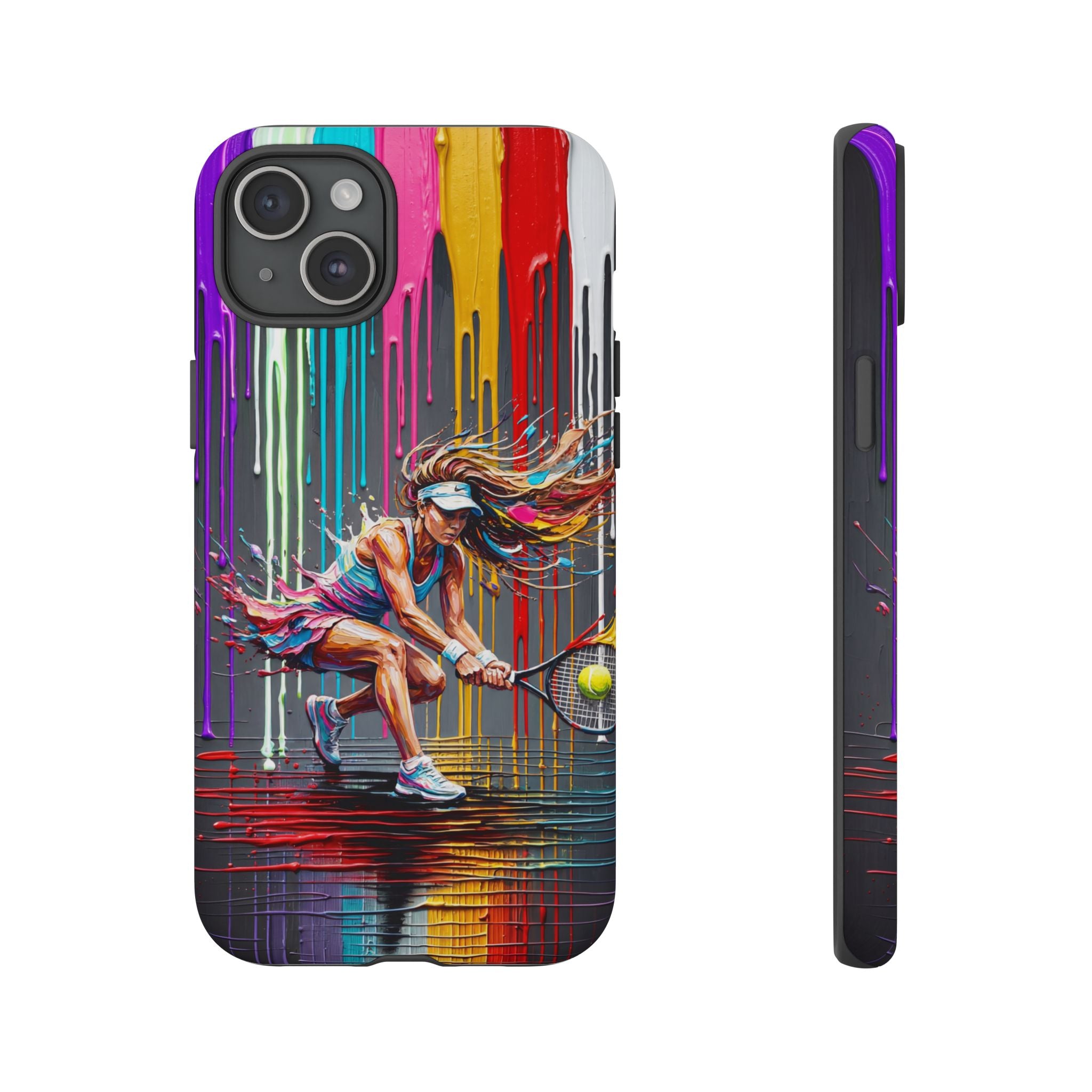 Colour Splash Tennis iPhone Case | Vibrant Female Player Art