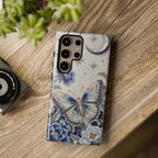 Blue Moon Butterfly Samsung Galaxy Phone Case | Floral Protective Tough Case