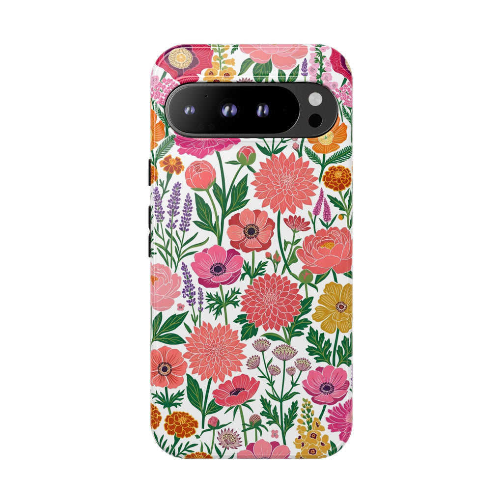 Floral Tough Google Pixel Phone Case | Colorful Garden Print Protective Cover