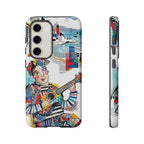 Custodia per Samsung Galaxy per Musicisti Artistici | Custodia Resistente con Chitarra Colorata e Paesaggio Urbano