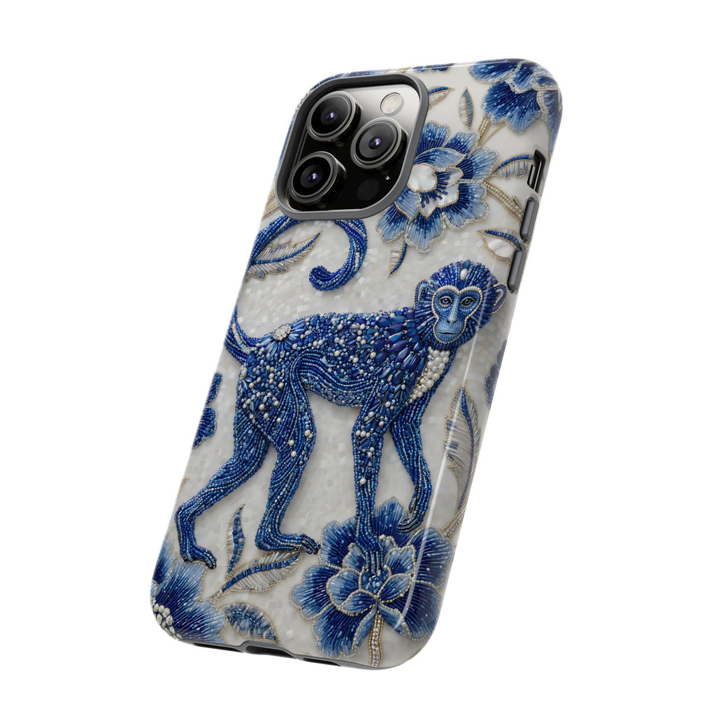Asian Zodiac Monkey iPhone Case | Blue & White Porcelain Art Protective Case | Year of the Monkey Gift