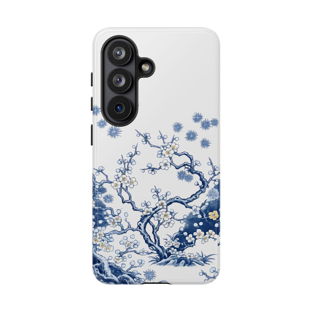 Vintage Blue White Porcelain Samsung Galaxy Phone Case | Chinoiserie Floral Tough Cover