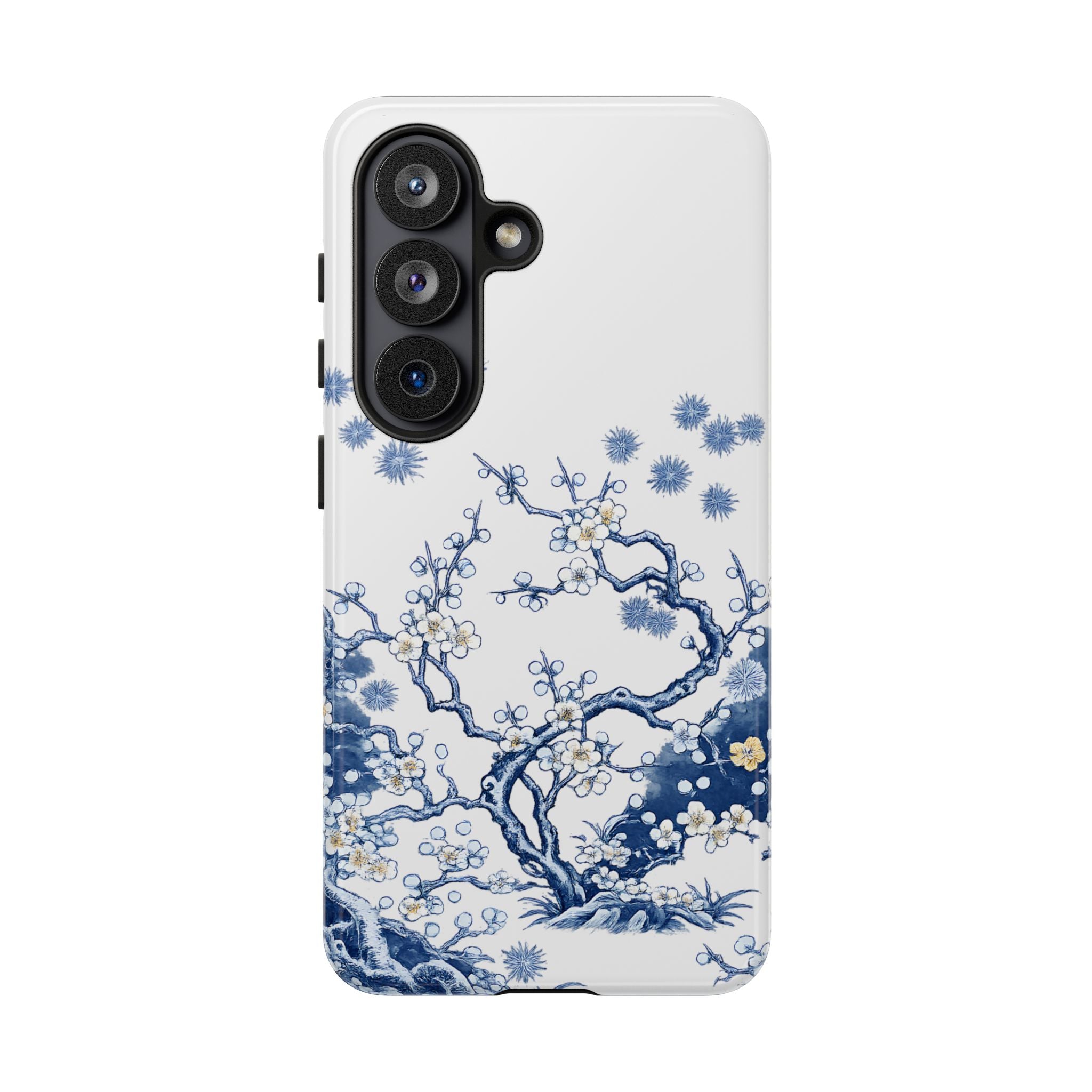 Vintage Blue White Porcelain Samsung Galaxy Phone Case | Chinoiserie Floral Tough Cover