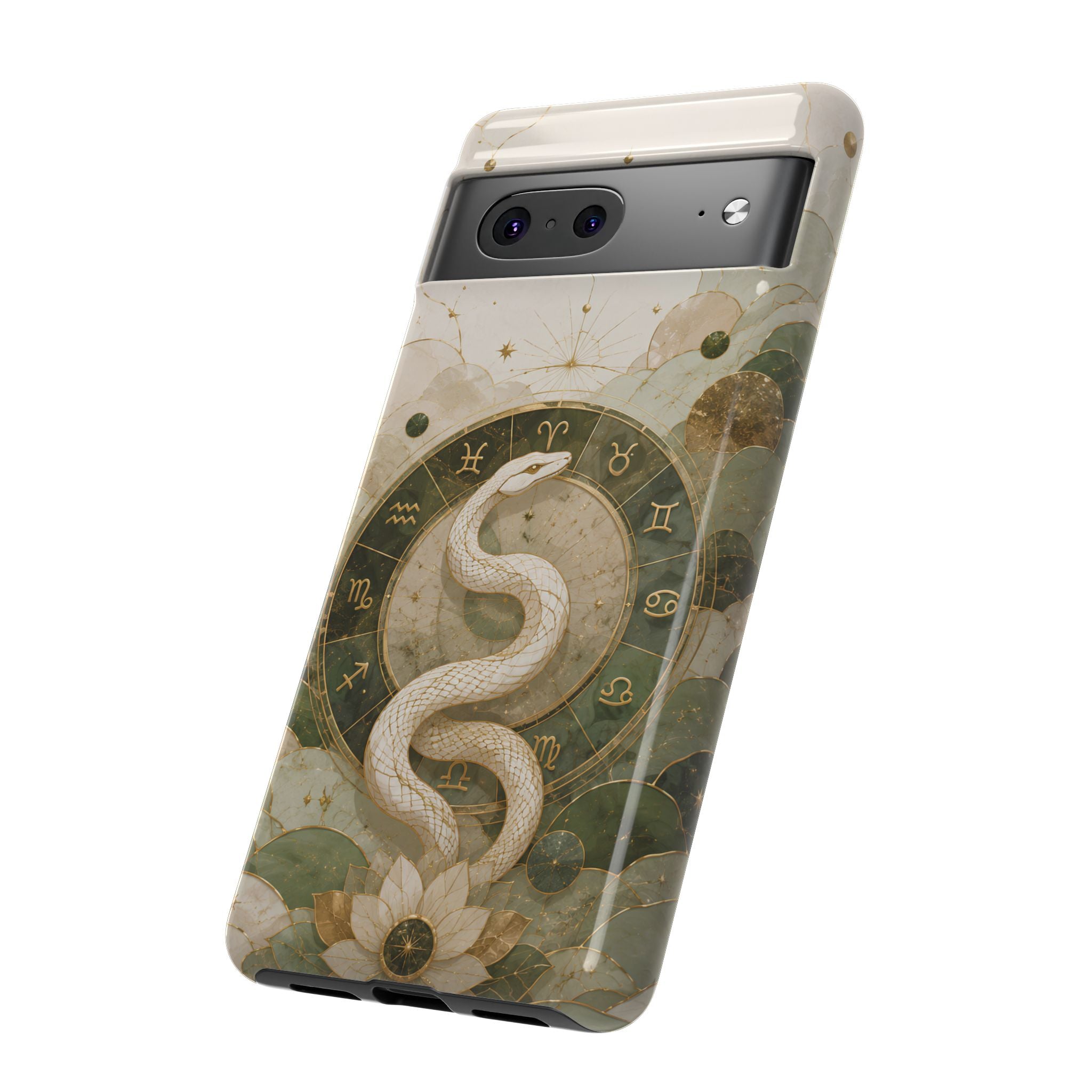 White Snake Google Pixel Phone Case | Celestial Zodiac Phone Case