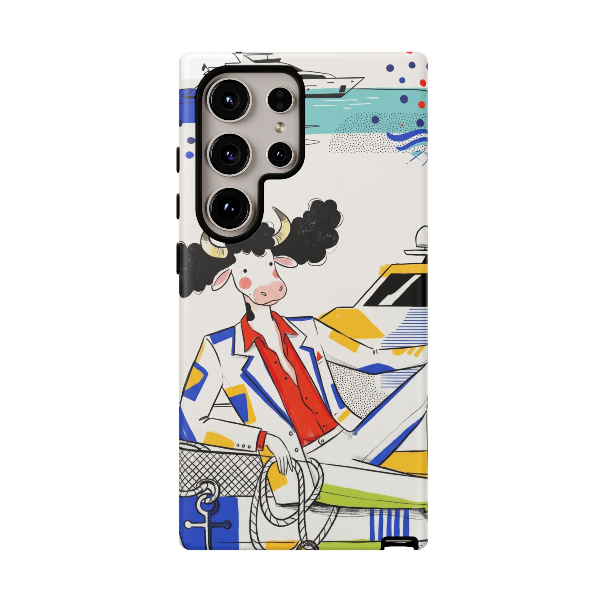 Nautical Cow Graphic Protective Samsung Galaxy Phone Case