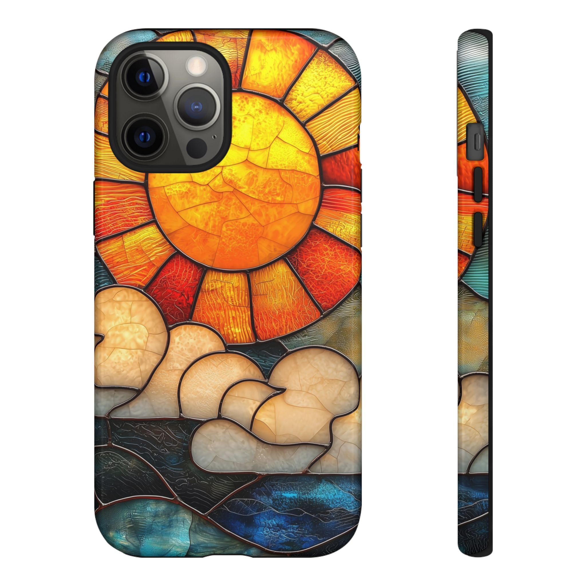 Stained Glass Sun & Clouds iPhone Case